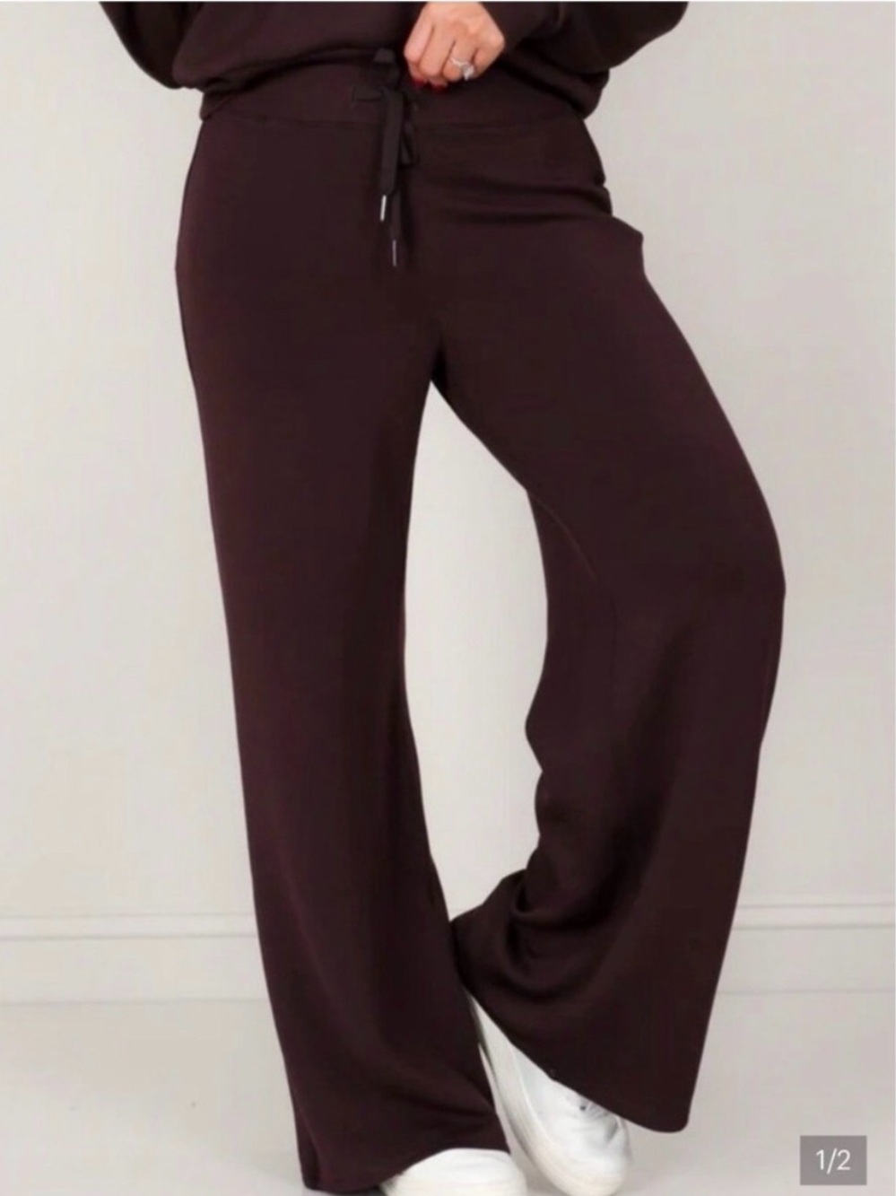 Spanx AirEssentials Wide Leg Pants Brown Loungewear Athleisure Sweatpants large